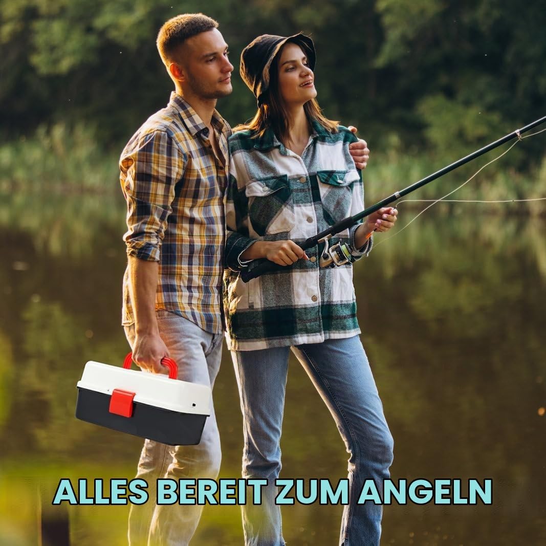 213 PCS Angelzubehör-Set,Angelkoffer mit Zubehör Angelset mit Blei-Gewichten,Haken,Angelköder,Angela
