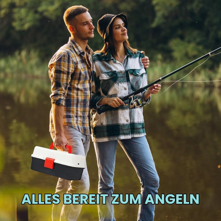 213 PCS Angelzubehör-Set,Angelkoffer mit Zubehör Angelset mit Blei-Gewichten,Haken,Angelköder,Angela