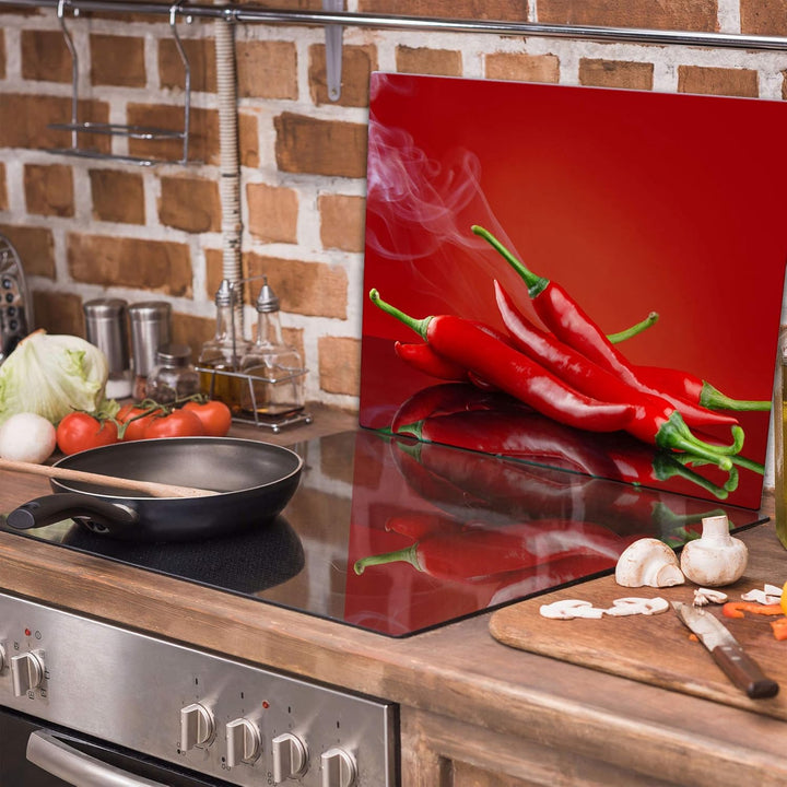 TMK ArtDeko Herdabdeckplatte 1 Teilig 60x52 cm – Spritzschutz Herdabdeckung – Herdschutz aus Sicherh