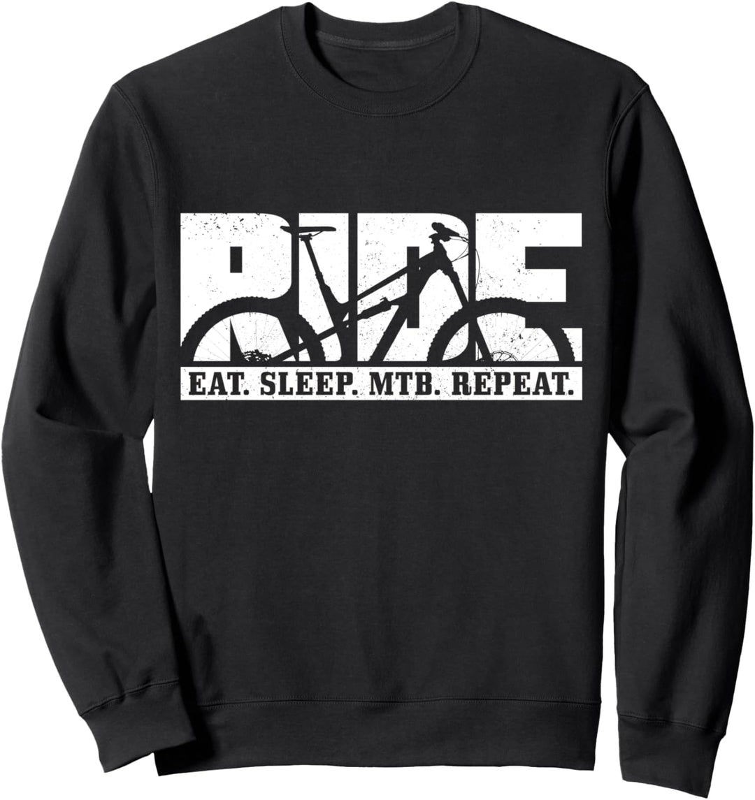 Mountainbike Eat Sleep MTB Repeat Mountainbiker Geschenk Sweatshirt