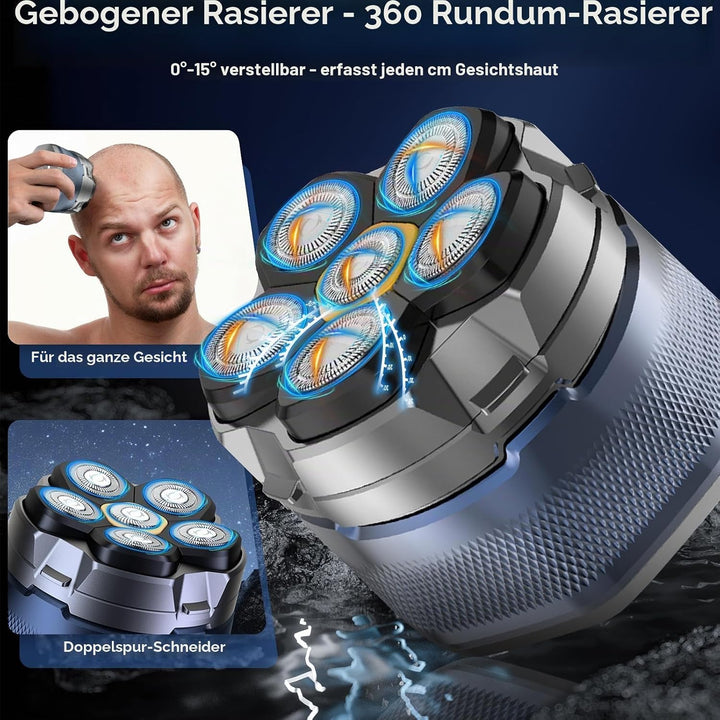Glatzen Rasierer Herren Elektrisch Kopfrasierer für Männer, 6D Magnetischer Glatzenrasierer Kabellos