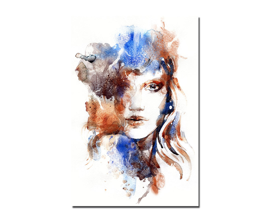 Paul Sinus Art 120x80cm - WANDBILD Handmalerei Frau Gesicht abstrakt - Leinwandbild auf Keilrahmen m