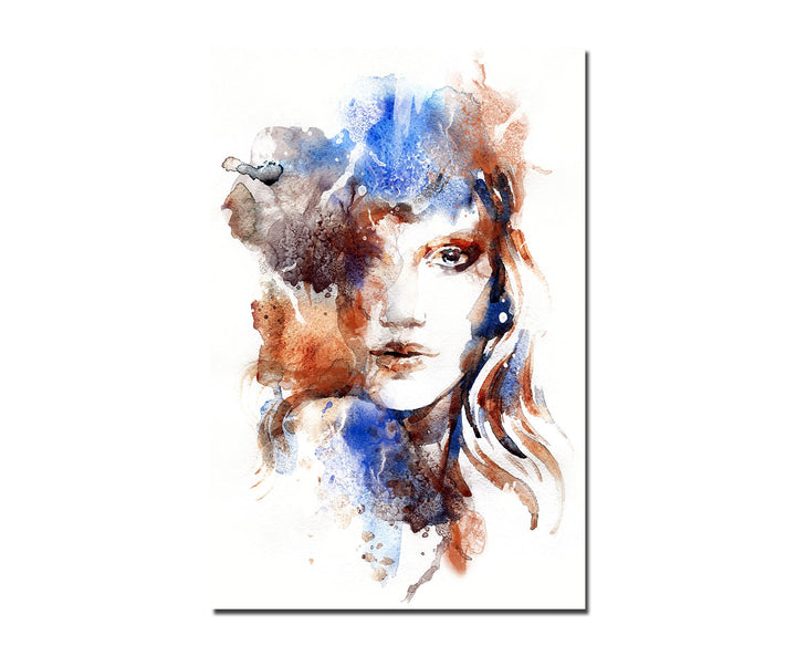 Paul Sinus Art 120x80cm - WANDBILD Handmalerei Frau Gesicht abstrakt - Leinwandbild auf Keilrahmen m