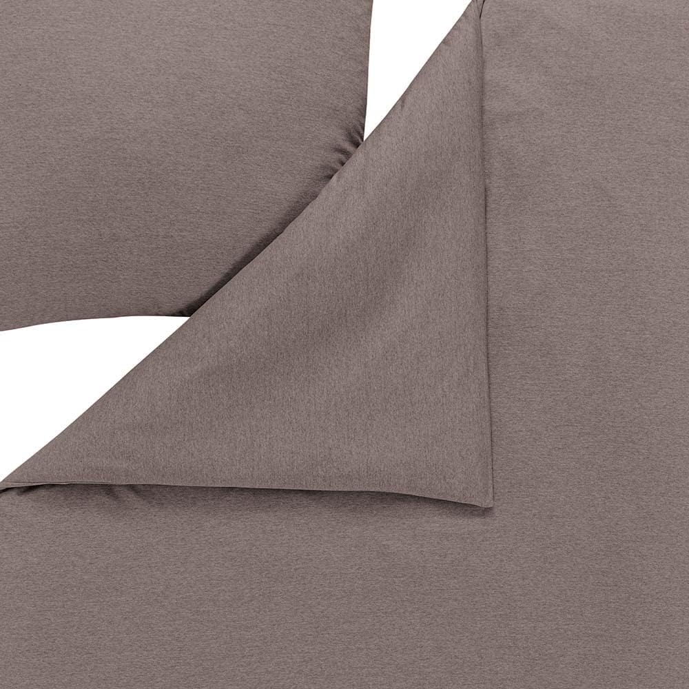 ESTELLA Bettwäsche Takoma | Taupe | 135x200 + 80x80 cm | bügelfreie Interlock-Jersey-Qualität | pfle