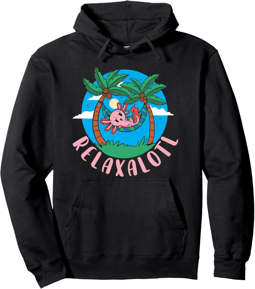 Relaxalotl Axolotl Ruhe Urlaub Strand Sonnenbrille Pullover Hoodie