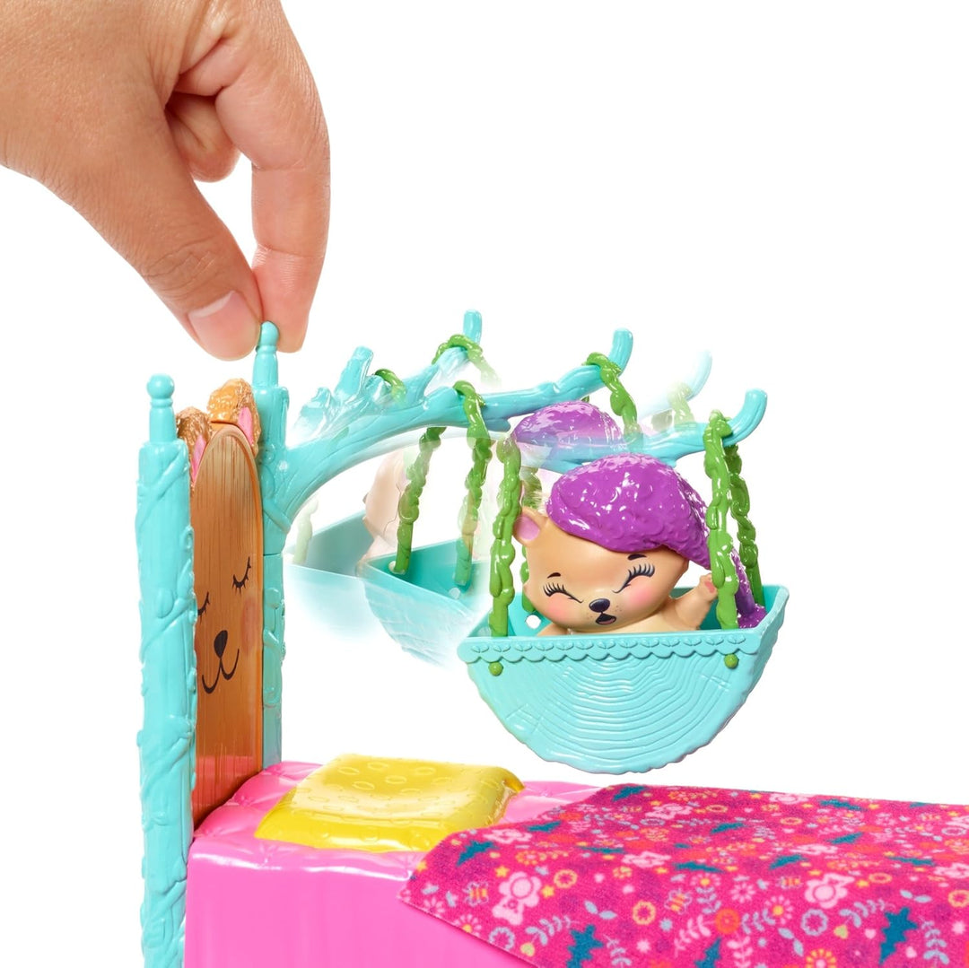 Mattel Enchantimals FRH46 Bren Bear und Snore Schlafzimmer