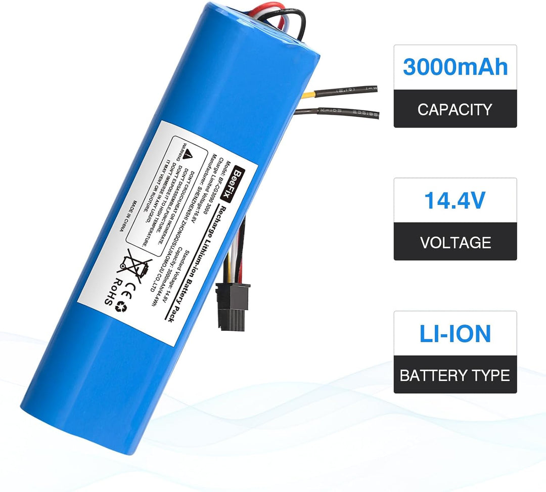 3000mAh Akku Ersatz für Conga 3090,3091,3092,3093 14.8V Li-ion Akku Batterie Staubsauger Robotic Vac