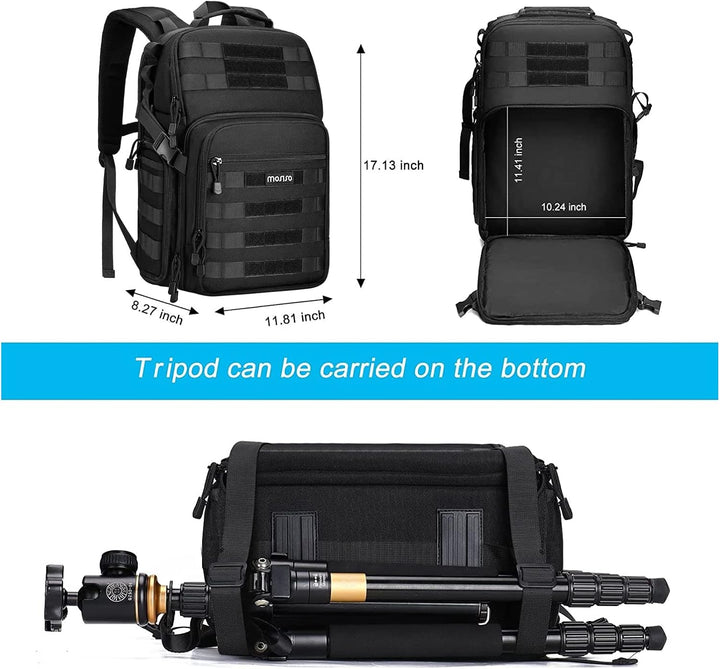 MOSISO Kamerarucksack, DSLR/SLR/Spiegellose Fotografie Taktisch Kamera Tasche Hülle Wandern im Freie