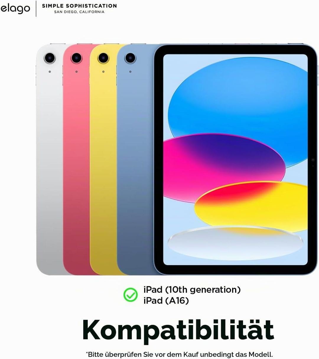 elago Magnetische Folio Hülle Kompatibel mit iPad 10. Generation [10,9"] - Rückwand Kann an Metallma