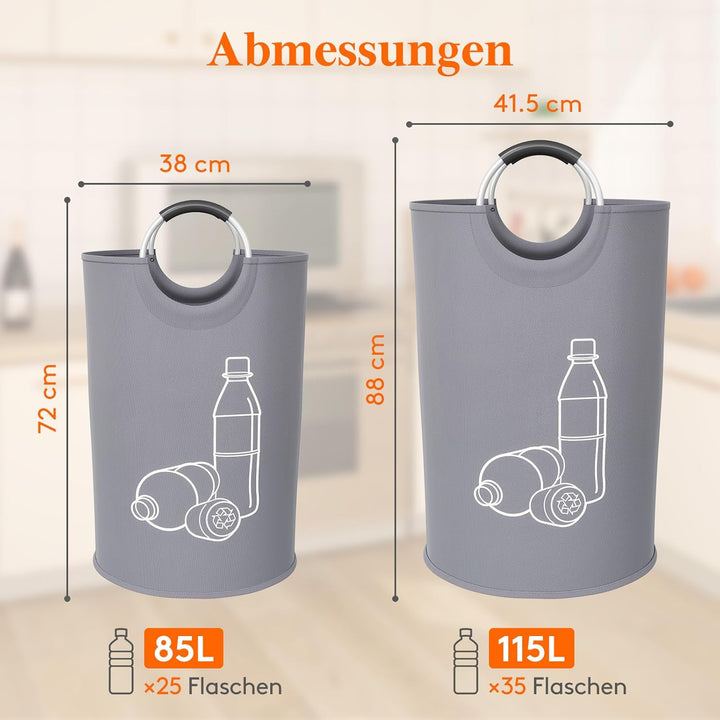 Lifewit 115L Pfandflaschen Sammelbehälter, Gross Pfandflaschen Aufbewahrung, Behälter Leergut & Altg