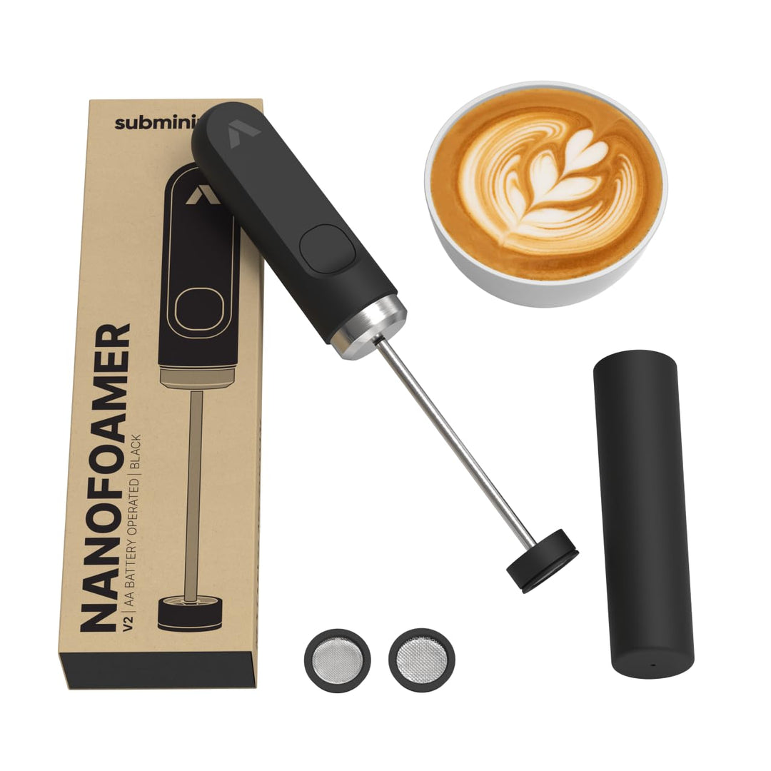 Subminimal NanoFoamer V2 Hand Milchschäumer | Mikrogeschäumte Milch für Premium Barista-Style Kaffee