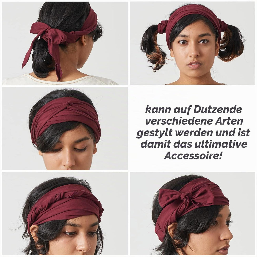 Stirnband Herren Bandana Kopftuch, Haarband Damen Wickeln Lange Dekorative Bänder, Schweissbänder Ja