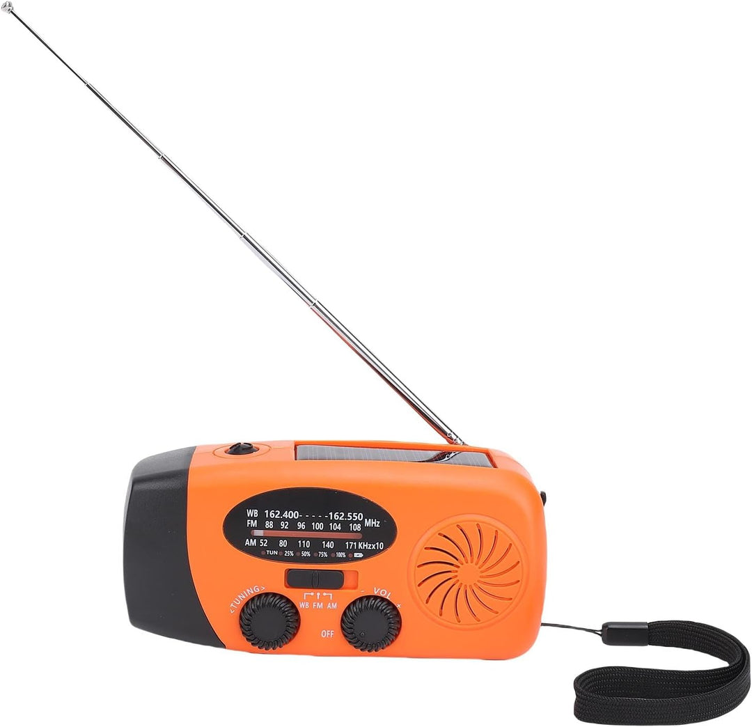 Notfallradio, Solarhand Crank Radio, NOAA AM FM Wetter, mit Mobiltelefonladegerät, LED Taschenlampe,