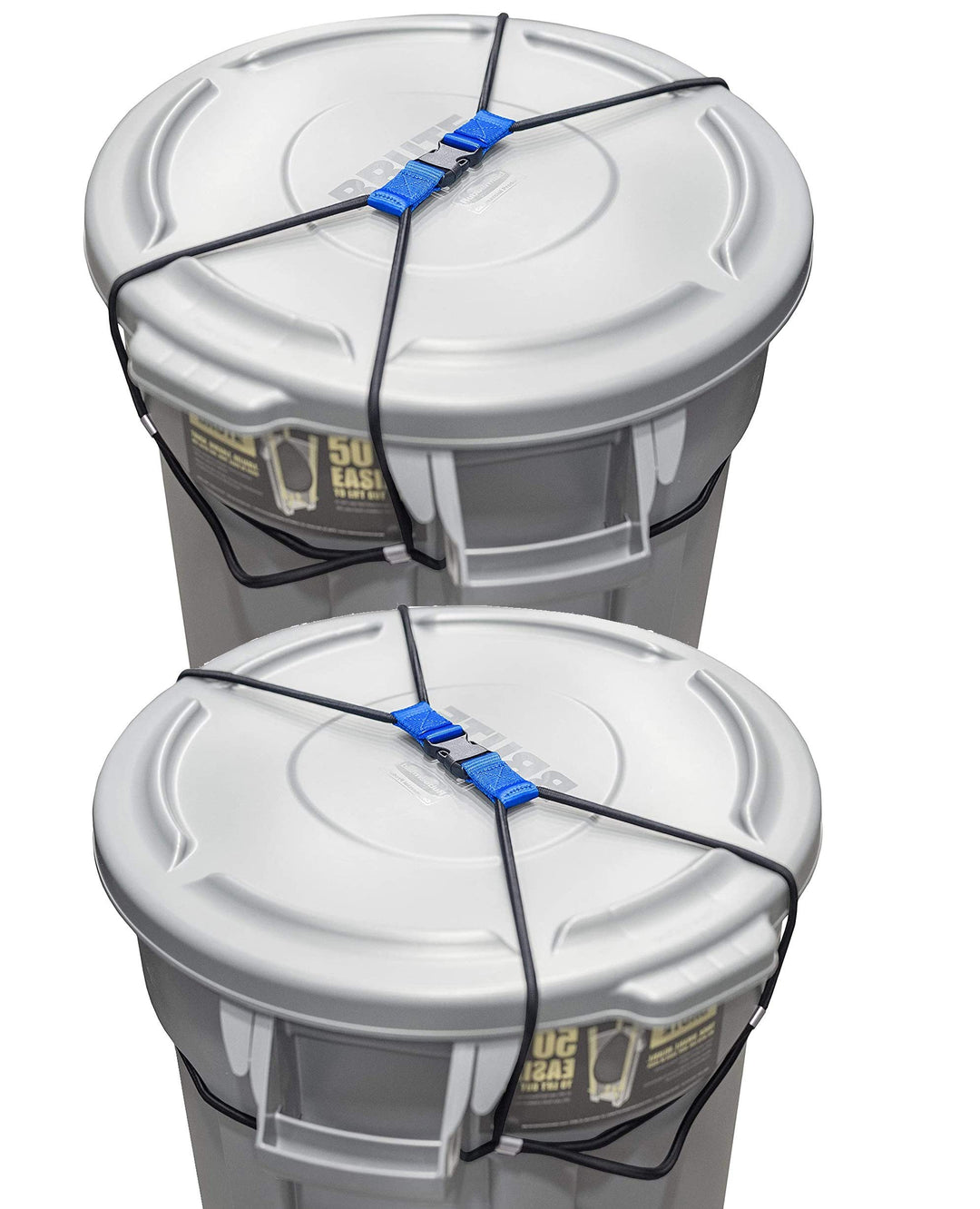 Encased Mülltonnenschloss für Mülltonne mit abnehmbarem Deckel, Bungee-Schnur, strapazierfähiges Nyl