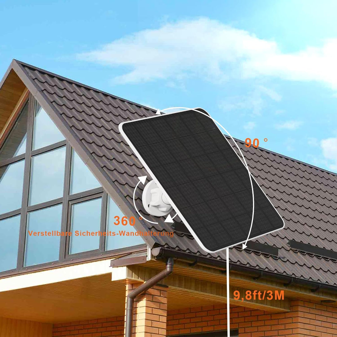 Solarpanel für Ring-Kamera, 5W Solarpanel Ladegerät für Ring Stick Up Cam und Spotlight Cam, Kamera-