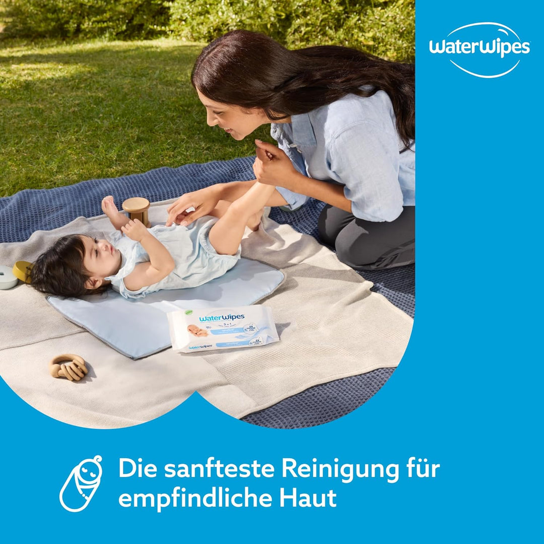 WaterWipes Original plastikfreie Feuchttücher für Babys und Kleinkinder 1080 Stück (18 Packungen), h