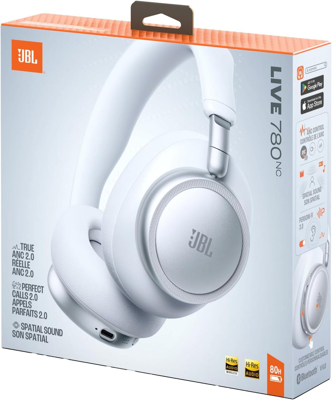 JBL Live 780NC Kabellose Over‑Ear‑Kopfhörer mit Adaptivem Noise Cancelling, Spatial Sound, Sprachste