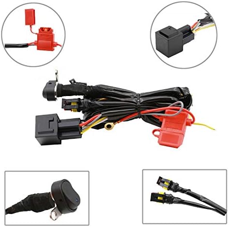 CPOWACE LED Nebelscheinwerfer Zusatzscheinwerfer + Kabelbaum + Schutzhülle für Motorrad R1200gs,with