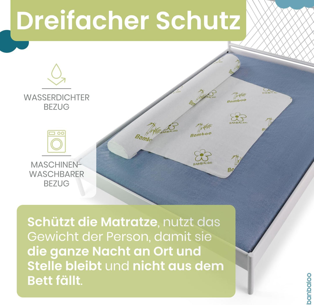 BANBALOO Bamboo- Sicherheitsbarriere für Kinderbetten Absturzsicherung für Kinder. Rutschfestes Scha