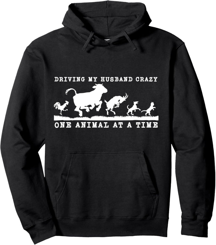 Crazy Animal Lady Funny Farm Girl Pullover Hoodie