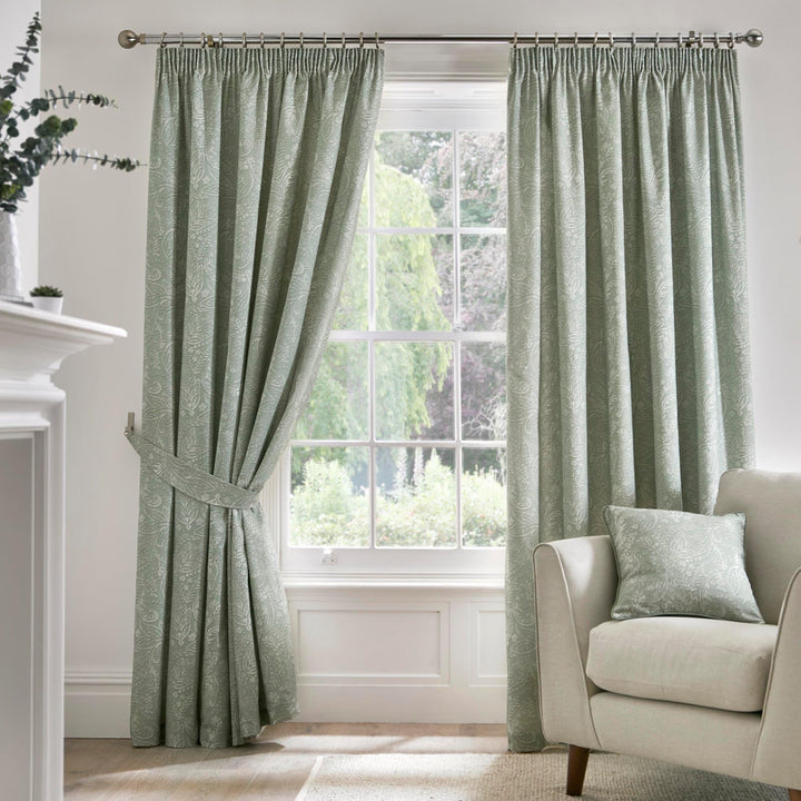 Dreams & Drapes Vorhänge, 100% Baumwolle, Bleistiftfalten, mit Raffhaltern, 168 x 137 cm, Aveline, 8