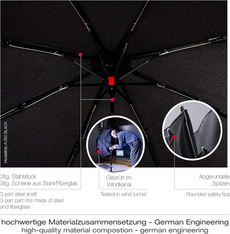 Knirps Taschenschirm AS.050 Slim Small Manual - Der flachste Knirps - Superleicht - Klein und kompak