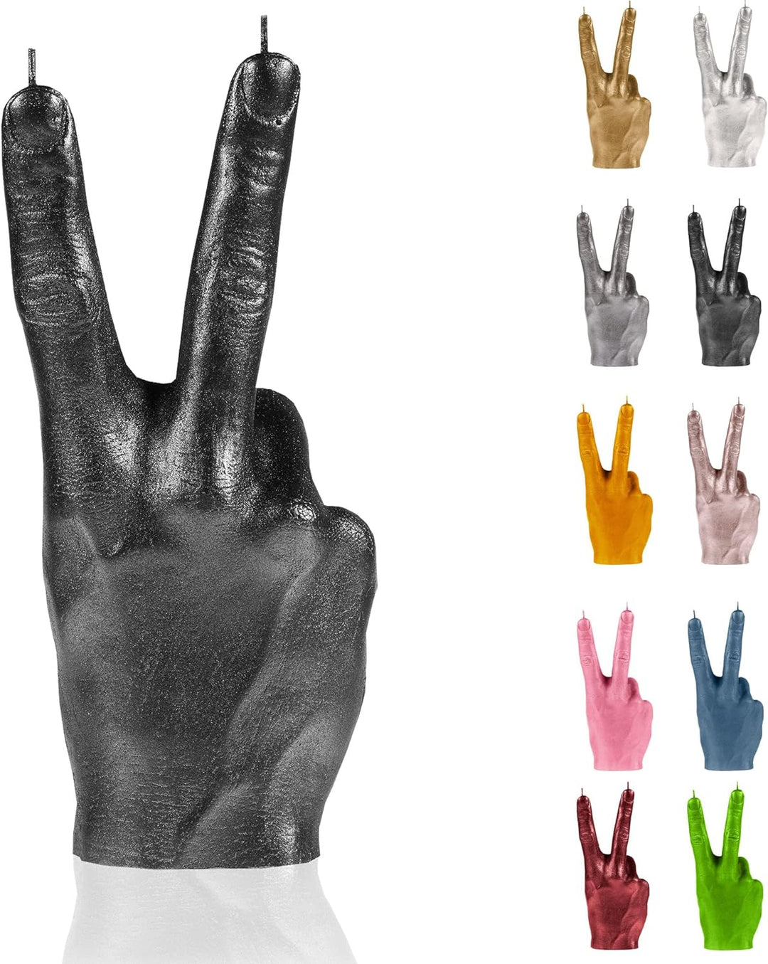 Candellana Hand Peace Kerze - Hand Figur - Coole Deko - Gothic Deko - Grunge Deko Kerze - Heavy Meta