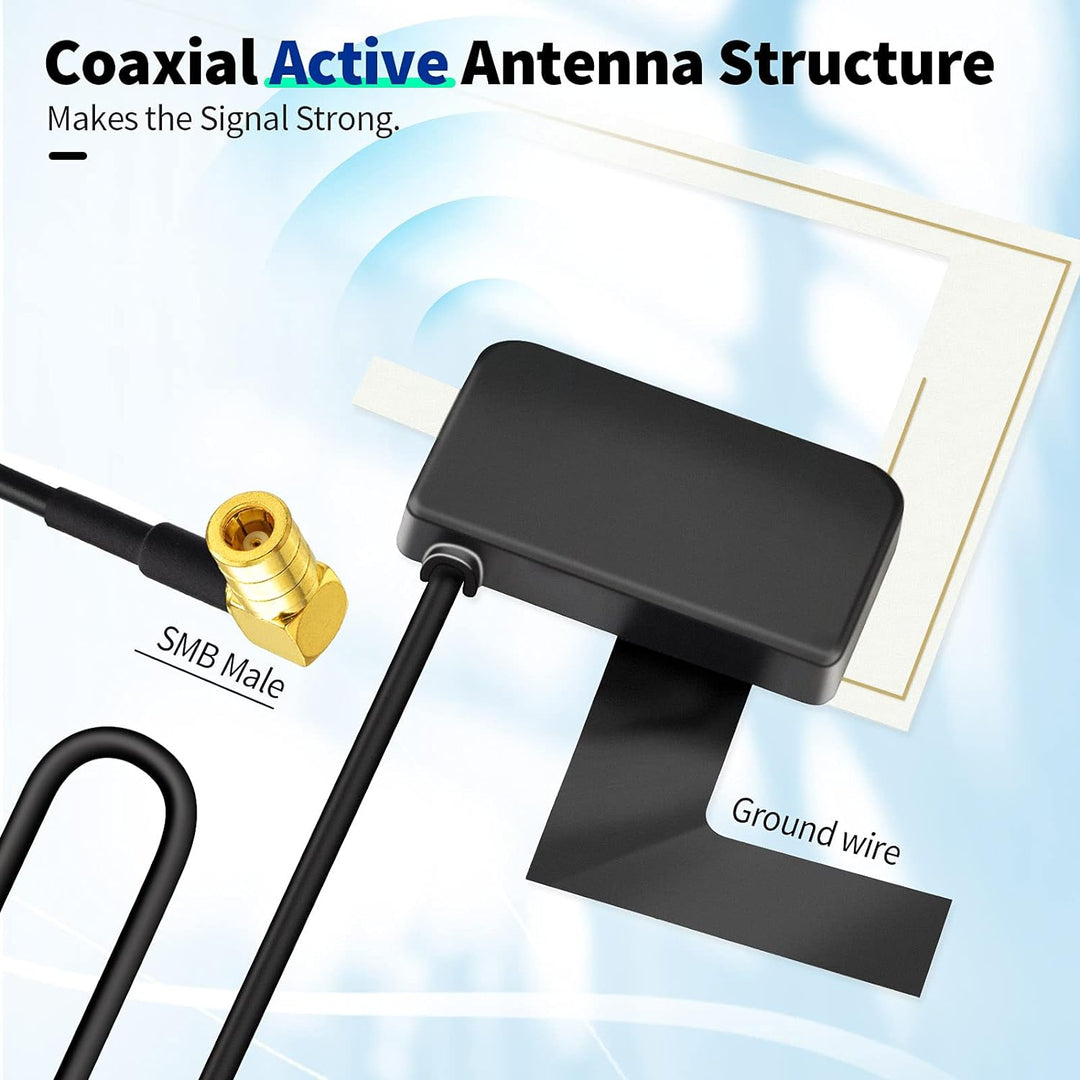 Eightwood DAB Antenne DAB Antenne Auto SMB Digtial DAB Autoradio Antenne mit 3 Meter DAB Scheibenant