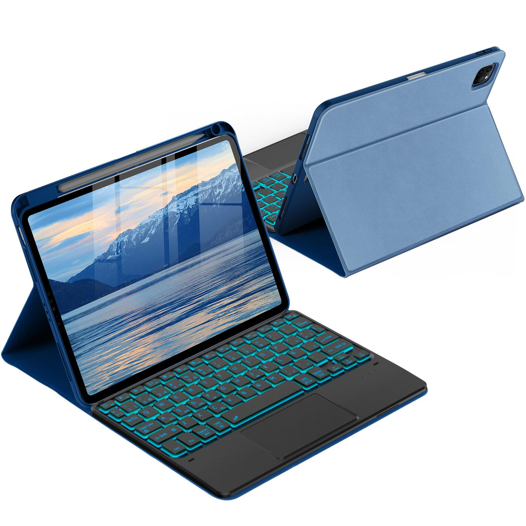 CACOE Hülle Tastatur Kompatibel mit iPad 10 10.9 Zoll 2022 A2757/A2777 mit Touchpad, 7-Farbige Beleu