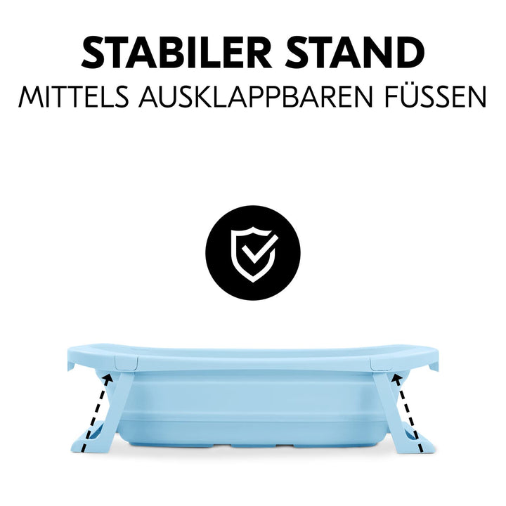 hauck Faltbare Babybadewanne Wash N Fold M für Babys und Kleinkinder bis 16 kg, Ablaufstöpsel mit Fa