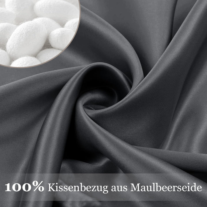 Adubor 100% Seidenkissenbezug 40x40cm für Haar und Haut, mit verstecktem Reissverschluss, beide Seit