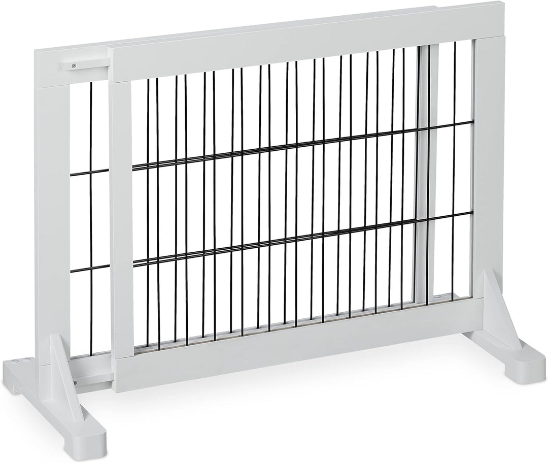 Relaxdays Absperrgitter, ausziehbares Schutzgitter, Treppe & Tür, HxB: 56 x 70-108 cm, freistehend,