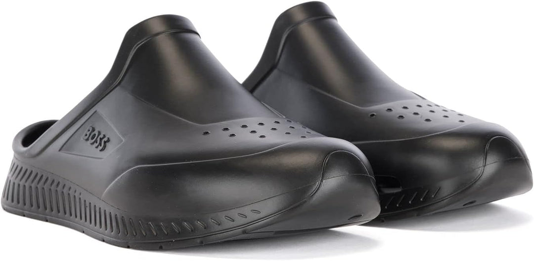BOSS Herren Titanium-R Slid Gummierte Slipper mit Logo-Prägung Grösse 41 EU Black7, 41 EU Black7