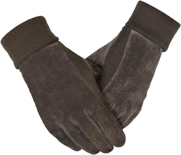 Harssidanzar Damen Winter Wildleder Handschuhe Thermal Wolle Fleece gefüttert Outdoor Wärme SL024EU