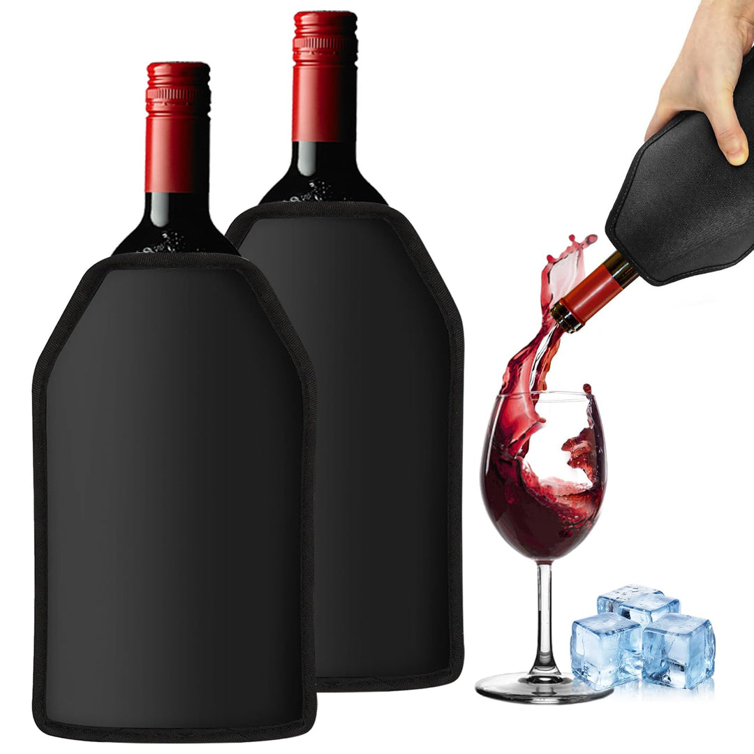 Kühlmanschette Wein 2 Stück Weinkühler Manschette, Kühlmanschette Sektflasche Wiederverwendbarer Fla