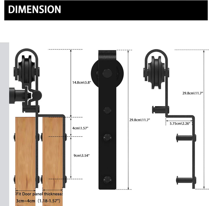 Schiebetürbeschlag Bypass Doppeltür 122cm Schiebetüren Schiebetürsystem Komplettset Laufschiene Roll