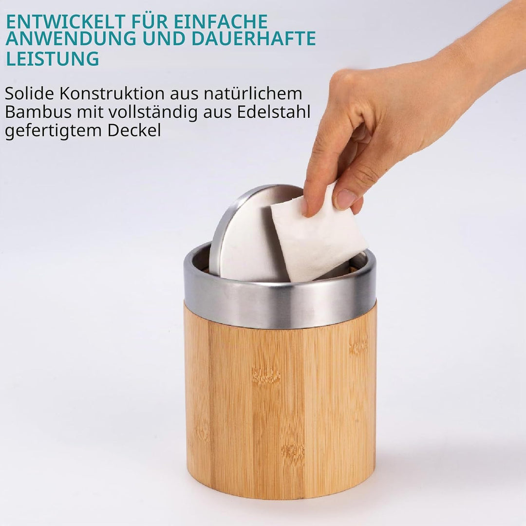 Mini Mülleimer mit deckel 1.3L, Bad Mülleimer, Abfalleimer，kosmetikeimer，Tischmülleimer，Abfalleimer