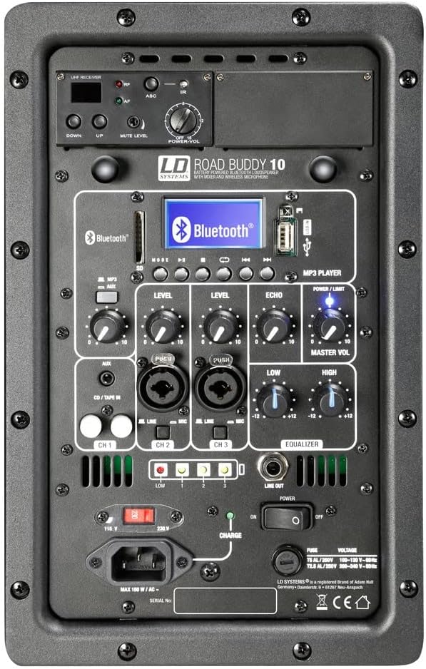 LD Systems ROADBUDDY 10 B6 Akkubetriebener Bluetooth-Lautsprecher mit Mixer und Funkmikrofon mit Mik