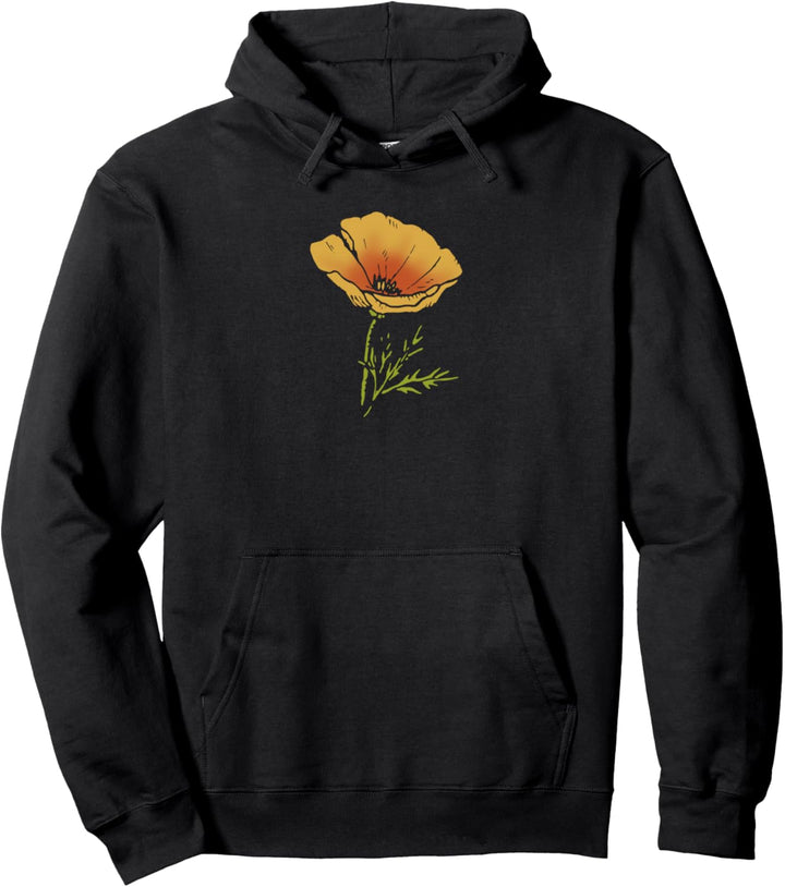 Trendy Simple Poppy Los Angeles Front & Back Pullover Hoodie