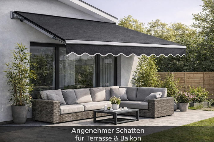 Home Trends Markisenstoff Markise mit Volant 4 x 3 m Markisenbespannung ersatzstoff 387 x 300cm Balk