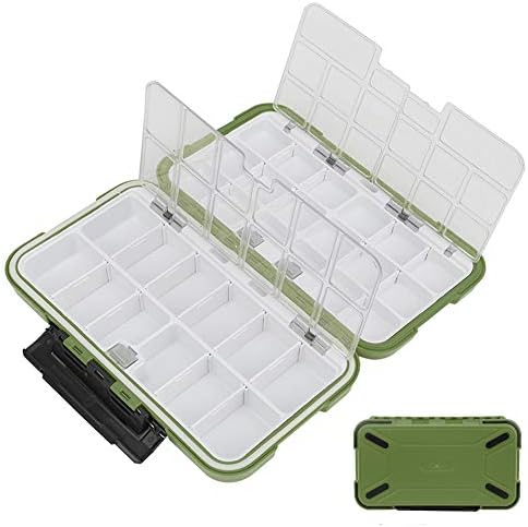 Wasserdichter Organizer für Angelgeräte mit Doppelseitigen Fächern für Köder, Haken und Zubehör. Dic