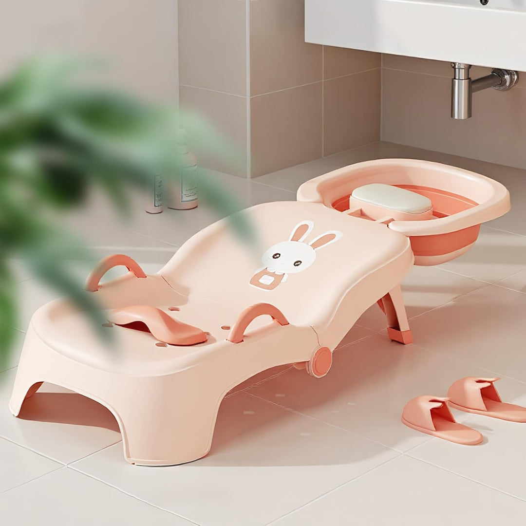 Klappbarer Baby Shampoo Stuhl | Klappbarer Shampoonier-Sessel - Verstellbare Kopfstütze Rinse-Sitz F