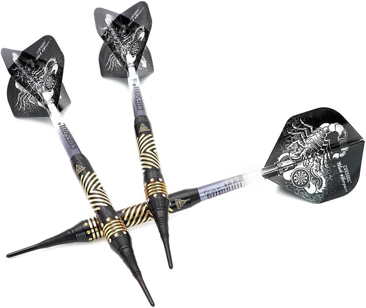 Cuesoul 16 Grams Deluxe Soft Tip Darts Set with Luxury Case（Black Scorpion Series） HX-STL-B2307+D602
