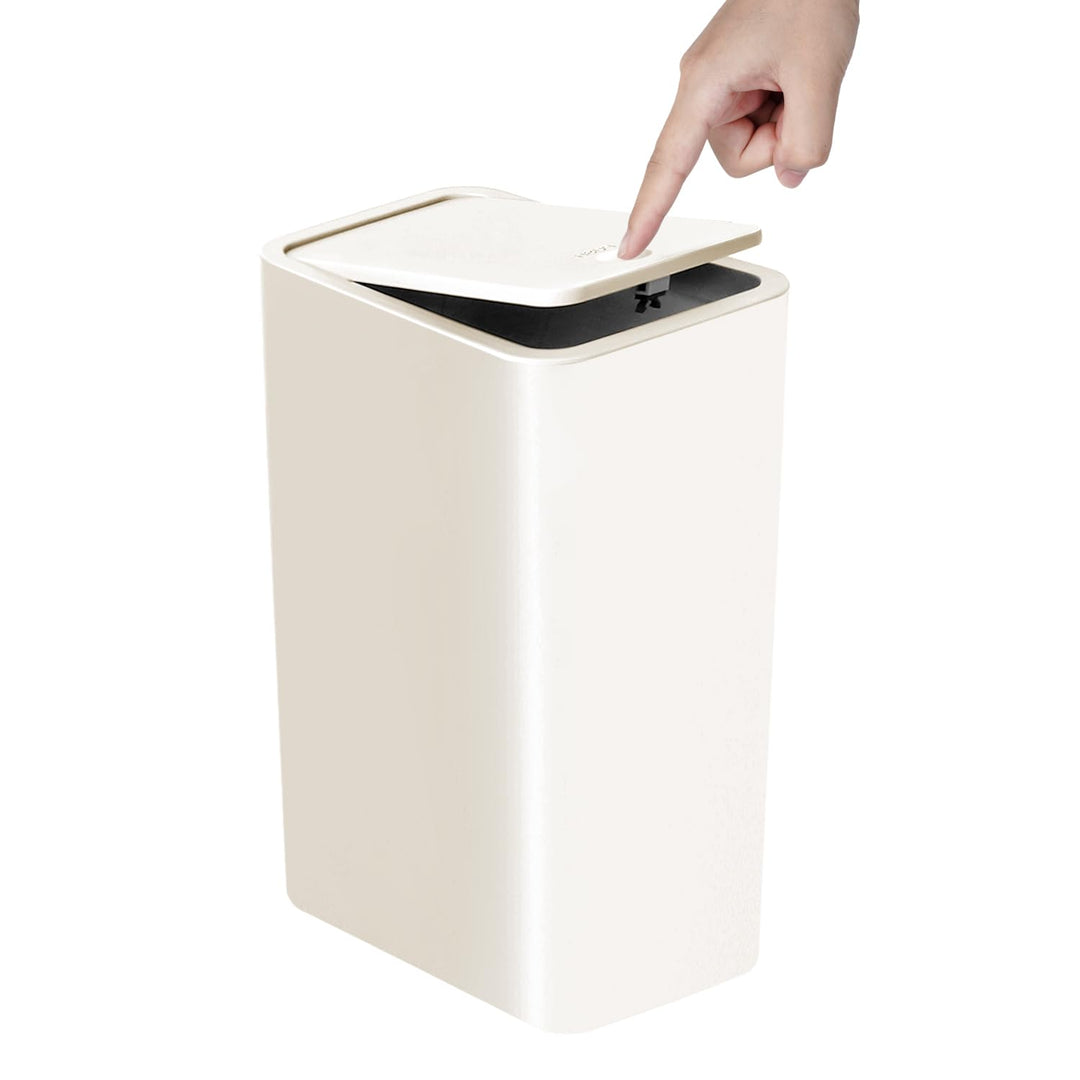 TIPGO Badezimmer-Mülleimer mit Deckel, 10 Liter, schmaler Mülleimer, kleiner Mülleimer, Abfallkorb m