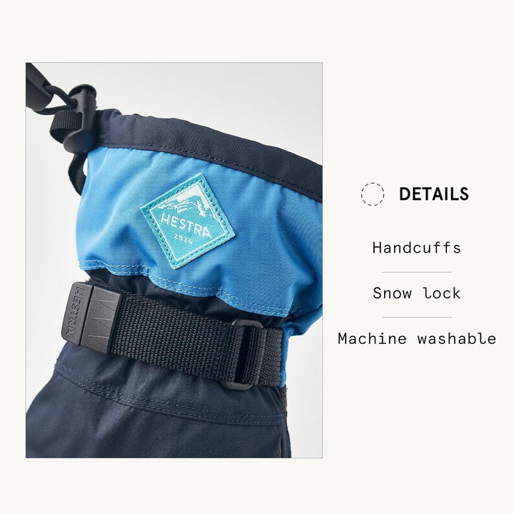 Hestra Wasserdichter Skihandschuh für Kinder, C-Zone für kaltes Wetter marineblau/blau 3, marineblau