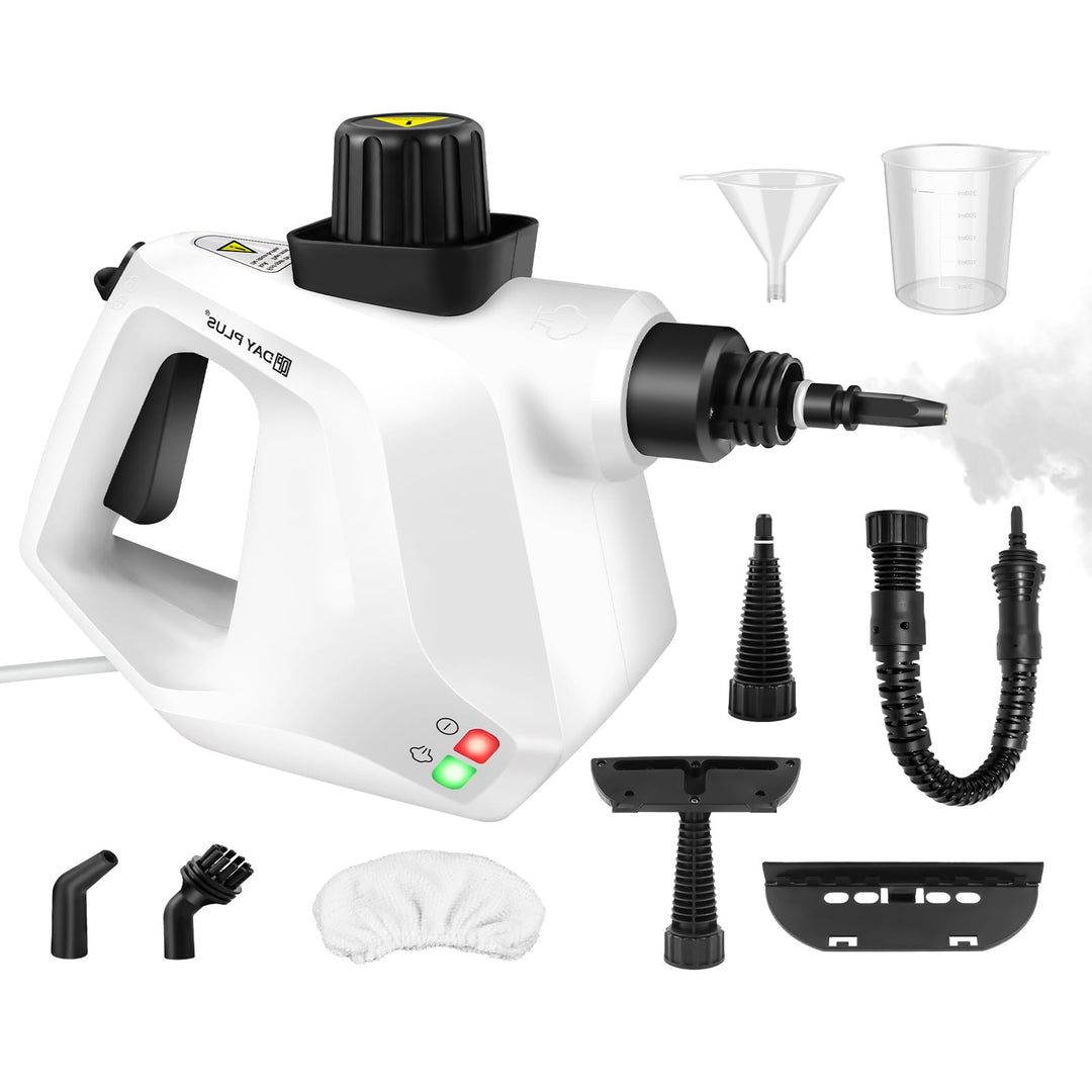 Dampfreiniger Handgerät, 1000W Steam Cleaner 3,2 Bar Dampfreiniger Mehrere Oberflächen mit 9 Zubehör