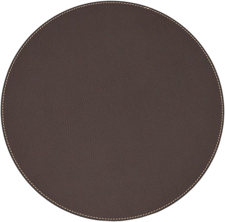Nikalaz Rund Platzsets und Untersetzer aus Recyceltem Leder, 2 Stück Tischsets, Platzdeckchen 33 cm