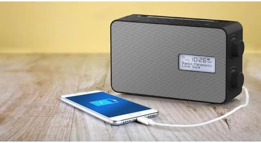 Panasonic RF-D30BTEG-K DAB+ FM-Radio, Bluetooth, IPX4, Küchentimer, Aufladen des Smartphones über US