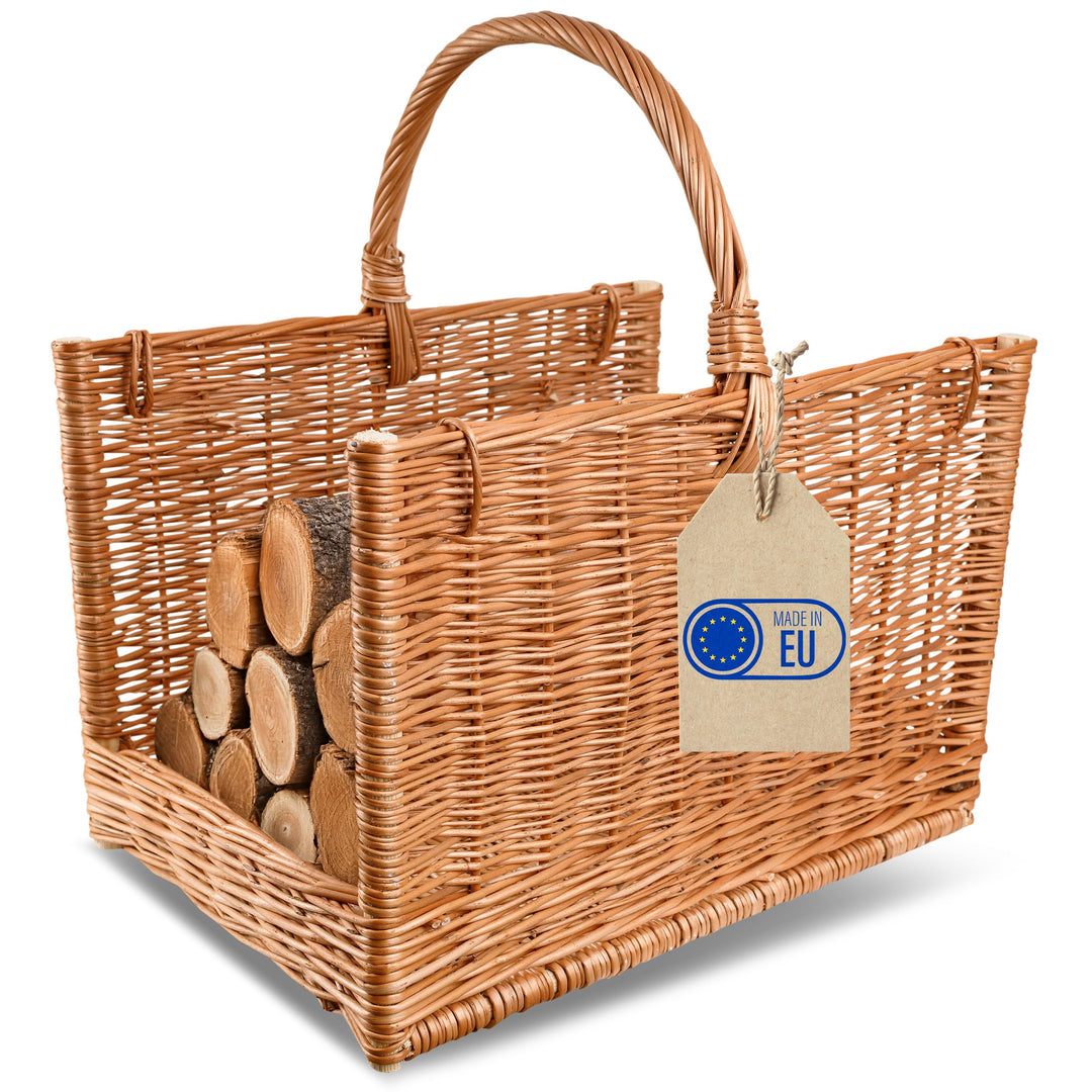 Creative Home Gross Kaminkorb Holzkorb Kaminholzkorb Rattan | 50 x 34 x 50 cm | Aufbewahrung Rechtec