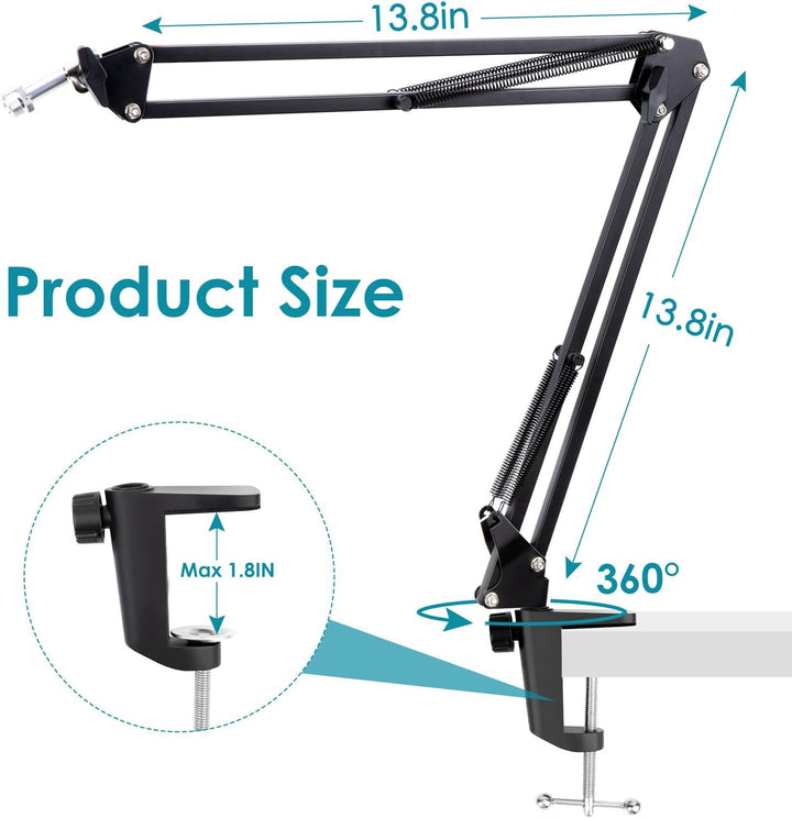 YOUSHARES Blue Yeti Mikrofon Arm, Blue Yeti Mikrofonständer mit Popschutz, Mikrofonarm mit Windschut